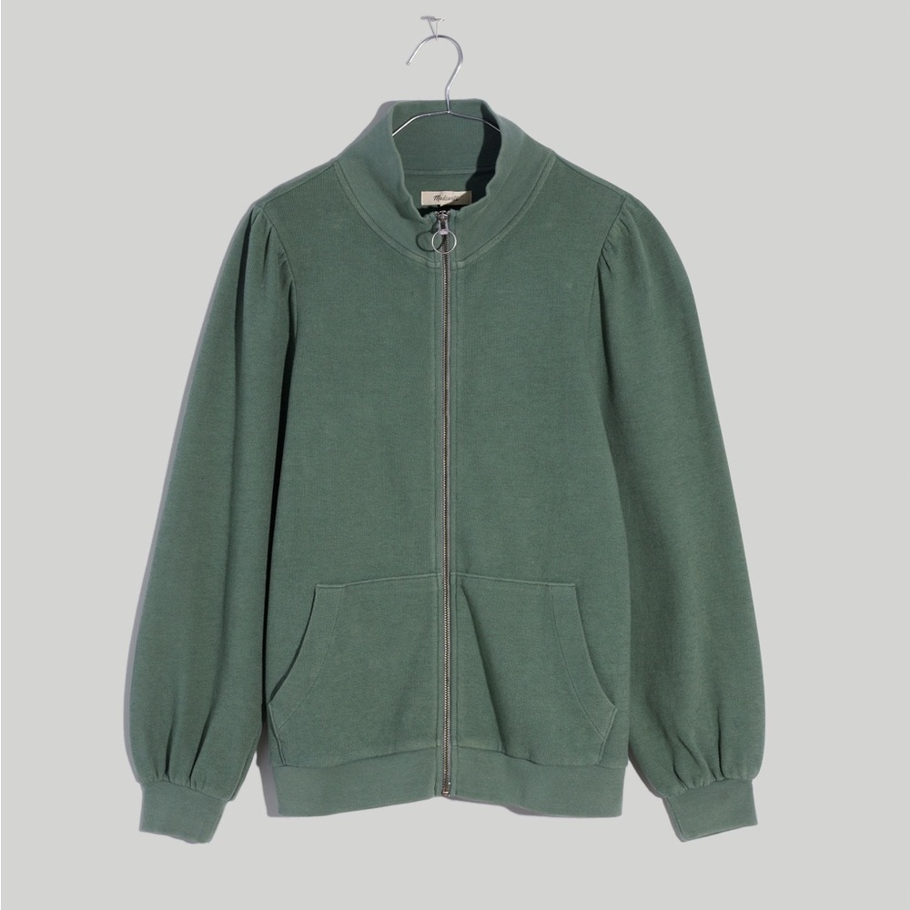 NEW / Madewell Simply Garment-Dyed Terry Zip-Up Lightweight Sweatshirt - Picture 1 of 8